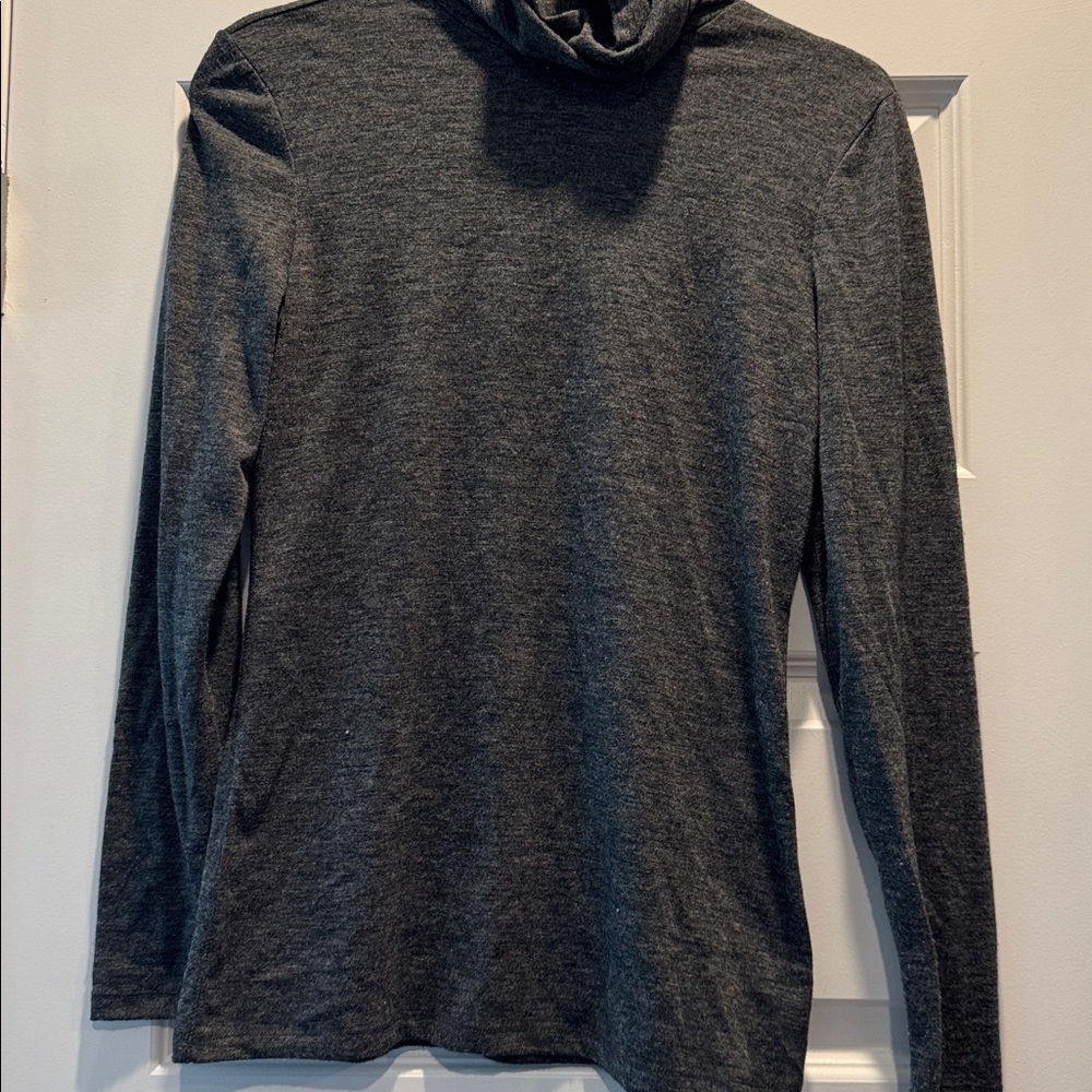Dark Gray Long Sleeve Turtleneck Top